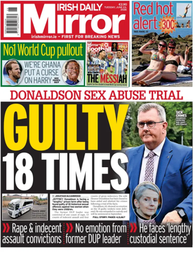 Cover of Irish Daily Mirror