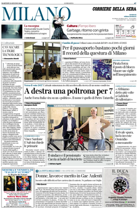 Cover of Corriere della Sera (Milano)