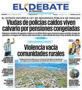 Cover of El Debate de Mazatlan
