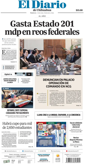 Cover of El Diario de Chihuahua