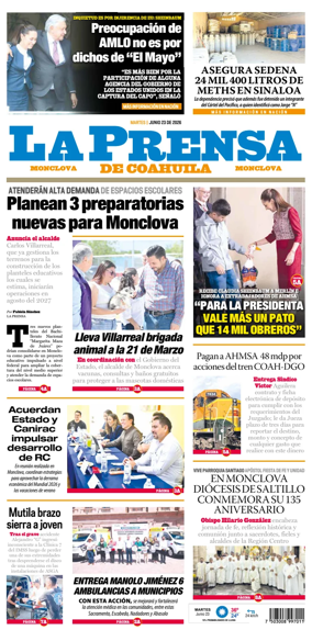 Cover of La Prensa de Coahuila