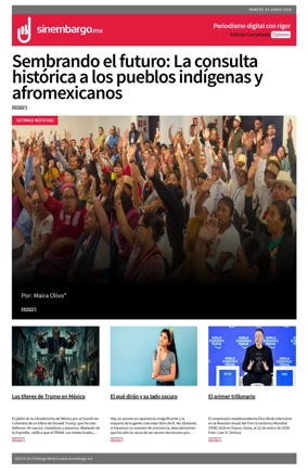 Cover of Sin Embargo Opinion
