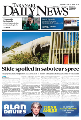 Cover of Taranaki Daily News