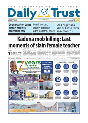 Cover of Daily Trust