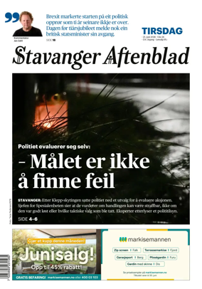 Cover of Stavanger Aftenblad