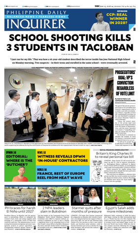 Cover of Philippine Daily Inquirer