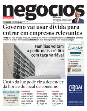 Cover of Jornal de Negocios