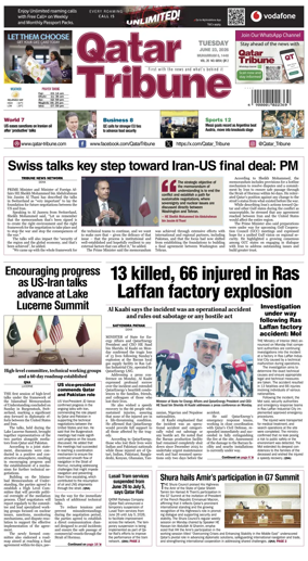 Cover of Qatar Tribune
