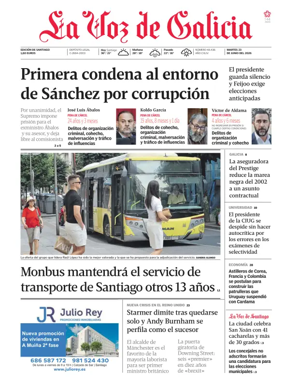 Cover of La Voz de Galicia (Santiago)