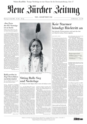 Cover of Neue Zurcher Zeitung