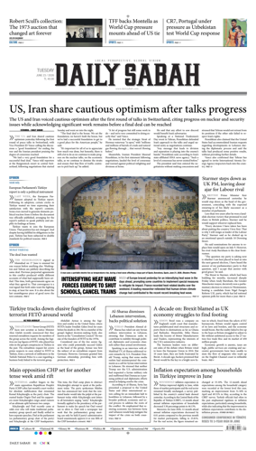 Cover of Daily Sabah (Turkey)