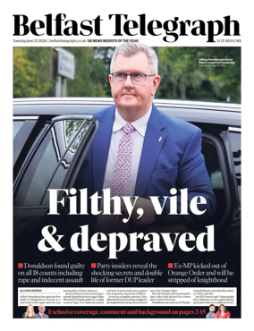 Cover of Belfast Telegraph