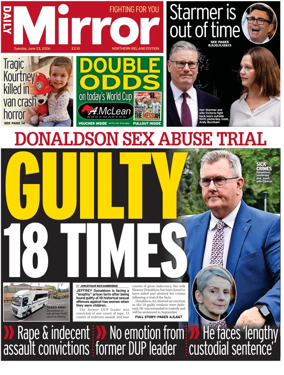 Cover of Daily Mirror (Northern Ireland)