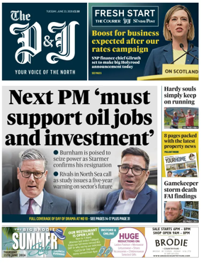 Cover of The Press and Journal (Aberdeen and Aberdeenshire)