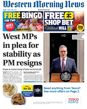 Cover of Western Morning News
