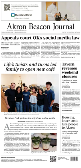 Cover of Akron Beacon Journal