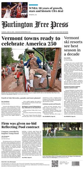 Cover of Burlington Free Press
