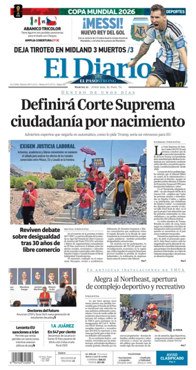 Cover of El Diario de El Paso