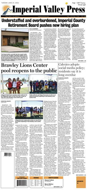 Cover of Imperial Valley Press