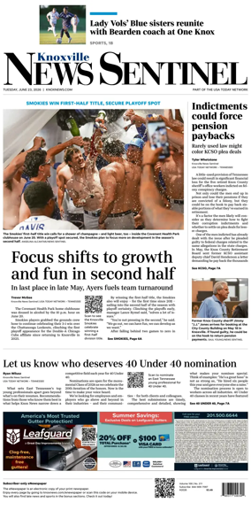 Cover of Knoxville News Sentinel