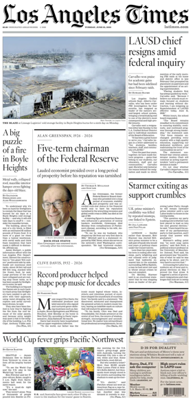 Cover of Los Angeles Times