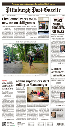 Cover of Pittsburgh Post-Gazette