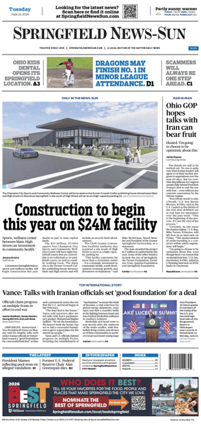 Cover of Springfield News-Sun