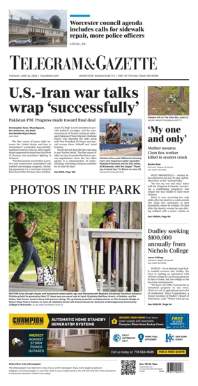 Cover of Telegram & Gazette