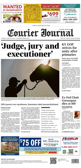 Cover of The Courier-Journal (Louisville)