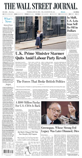 Cover of The Wall Street Journal