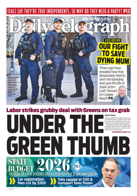 Cover of The Daily Telegraph (Sydney)