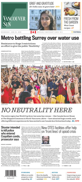Cover of Vancouver Sun