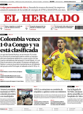 Cover of El Heraldo (Colombia)