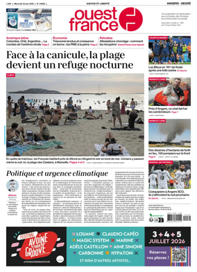Cover of Ouest France (Angers / Segre)