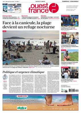 Cover of Ouest-France (Quimperle Concarneau)