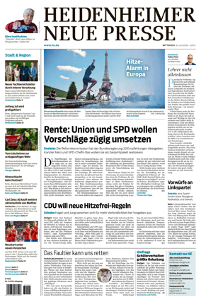 Cover of Heidenheimer Neue Presse