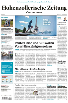 Cover of Hohenzollerische Zeitung