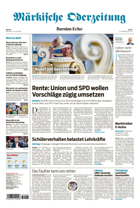 Cover of Markische Oderzeitung Bernau