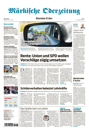 Cover of Markische Oderzeitung Eberswalde