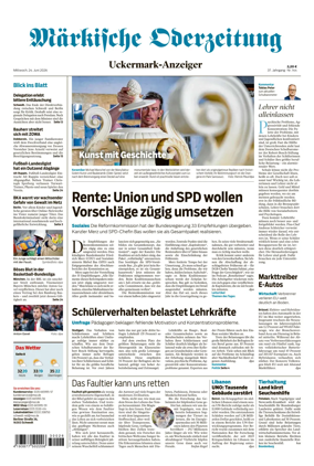 Cover of Markische Oderzeitung Uckermarkanzeiger