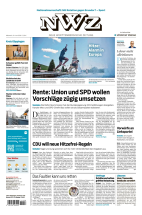 Cover of NWZ – Neue Wurttembergische Zeitung