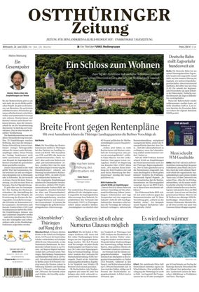 Cover of Ostthuringer Zeitung (Landkreis Saalfeld-Rudolstadt)