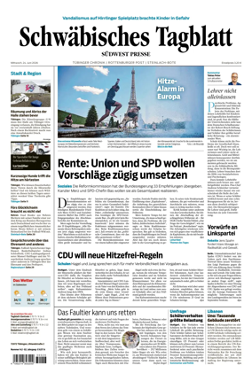 Cover of Schwabisches Tagblatt - Tubinger Chronik