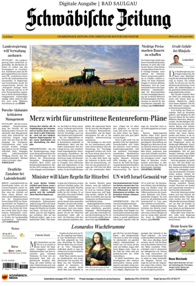 Cover of Schwabische Zeitung (Bad Saulgau)