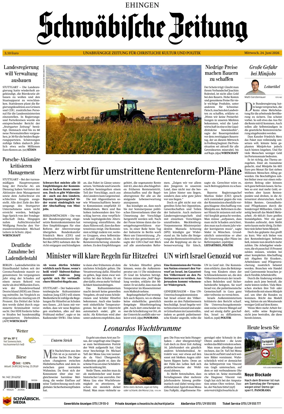 Cover of Schwabische Zeitung (Ehingen)