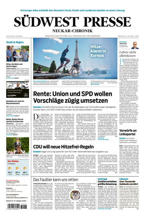 Cover of SUDWEST PRESSE - Neckar-Chronik