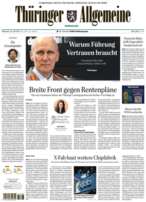 Cover of Thuringer Allgemeine (Nordhausen)