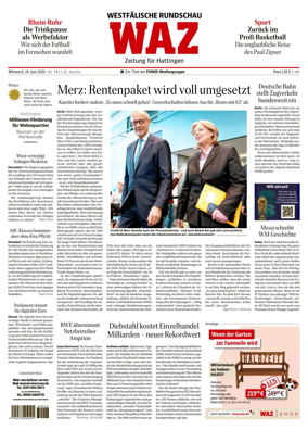 Cover of Westdeutsche Allgemeine Zeitung (Hattingen)