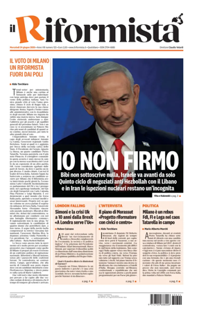 Cover of Il Riformista (Italy)