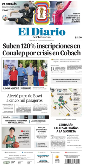 Cover of El Diario de Chihuahua